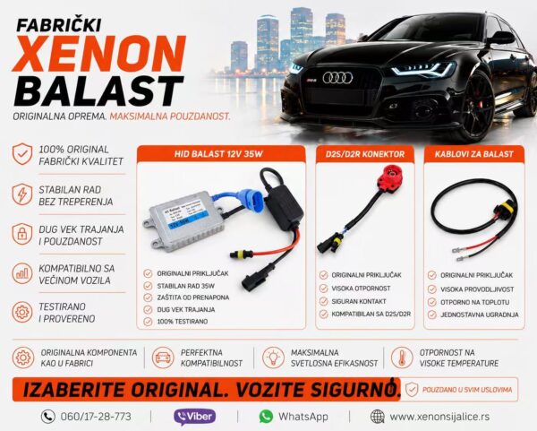 D2S-D2R XENON AC BALAST SLIM UNIVERZALNI ZAMENSKI