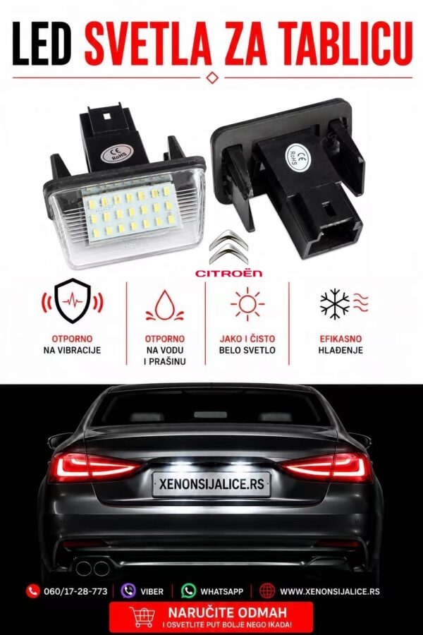 CITROEN LED SVETLA ZA TABLICU MODEL 2 LAMPA MODUL ZA TABLICU