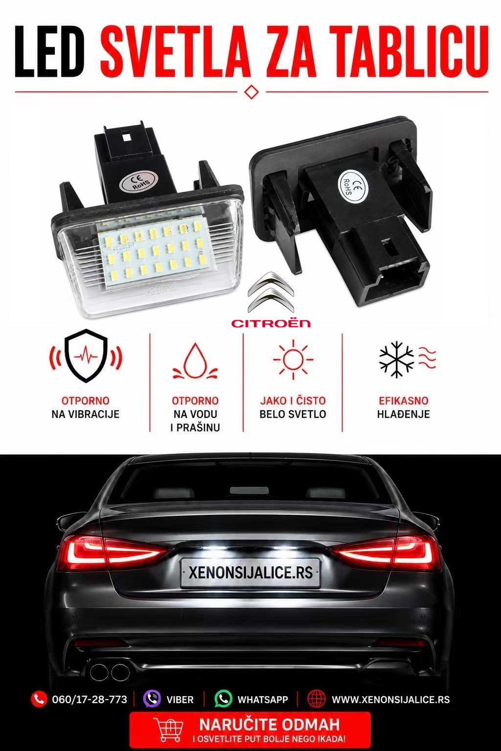 CITROEN LED SVETLA ZA TABLICU MODEL 2 LAMPA MODUL ZA TABLICU