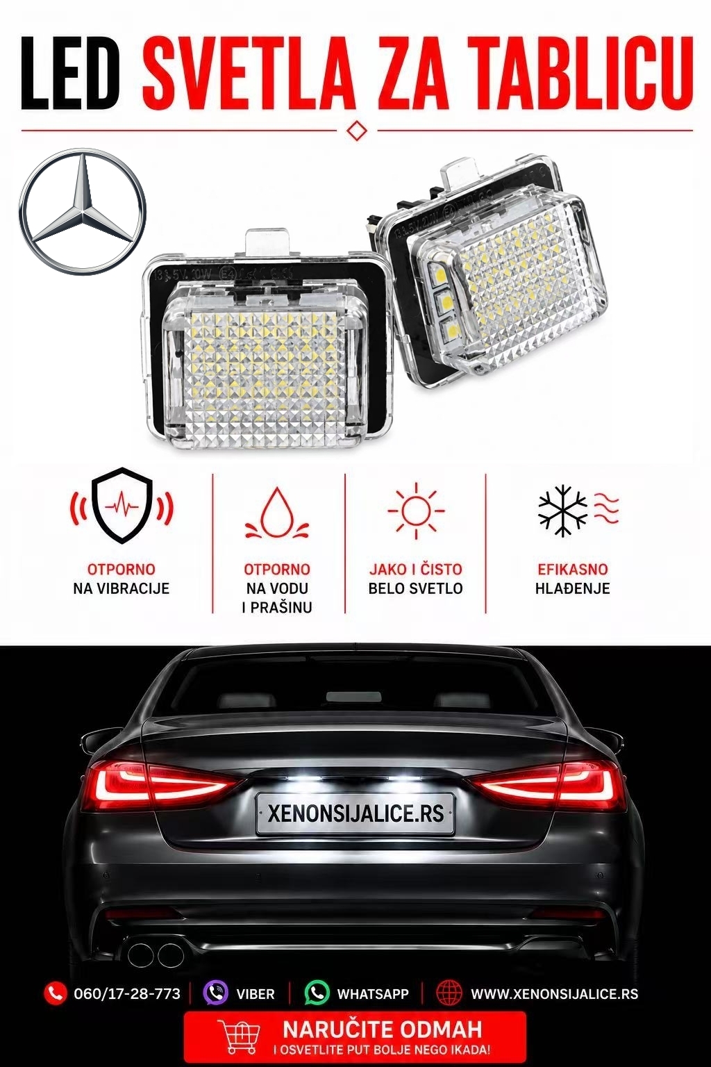 MERCEDES LED SVETLA ZA TABLICU MODEL 3 LAMPA MODUL ZA TABLICU