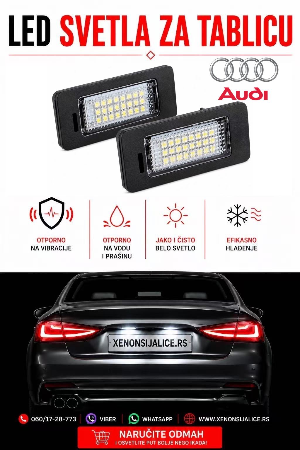 AUDI LED SVETLA ZA TABLICU MODEL 1 LAMPA MODUL ZA TABLICU