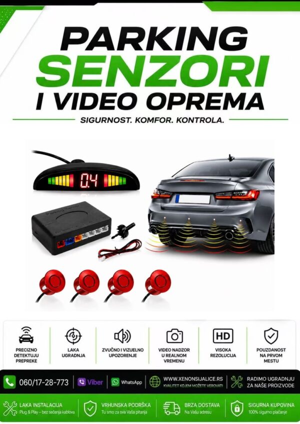 CRVENI CLASIK PARKING SENZORI SA DISPLEJOM