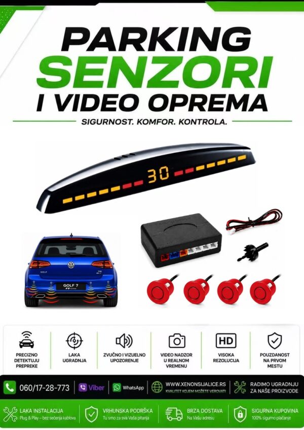 CRVENI STANDARD PARKING SENZORI SA DISPLEJOM