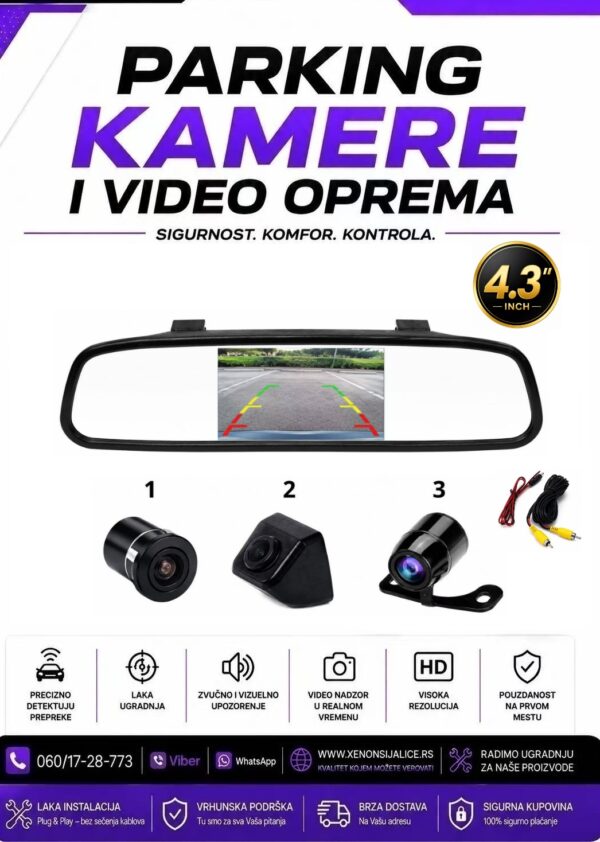 PARKING KAMERA I MONITOR SET 4,3 INCA