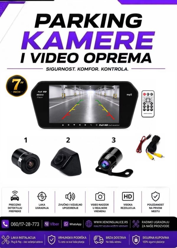PARKING KAMERA I MONITOR SET 7 INCA MODEL 1