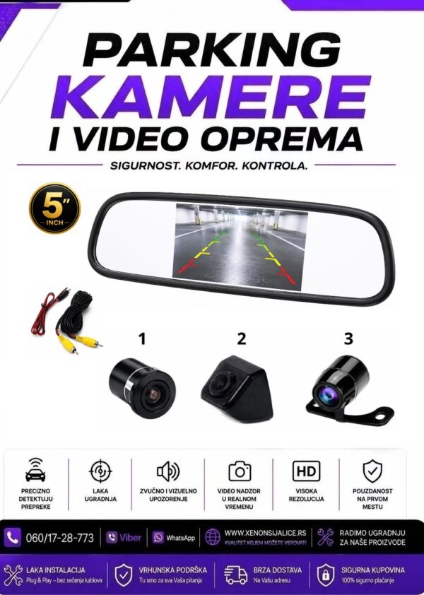 PARKING KAMERA I MONITOR SET 5 INCA MODEL 1