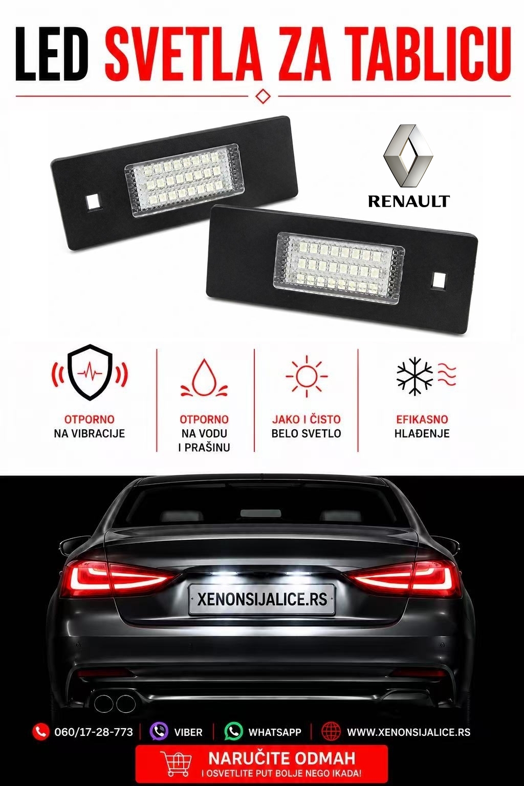 RENAULT LED SVETLA ZA TABLICU MODEL 2 LAMPA MODUL ZA TABLICU
