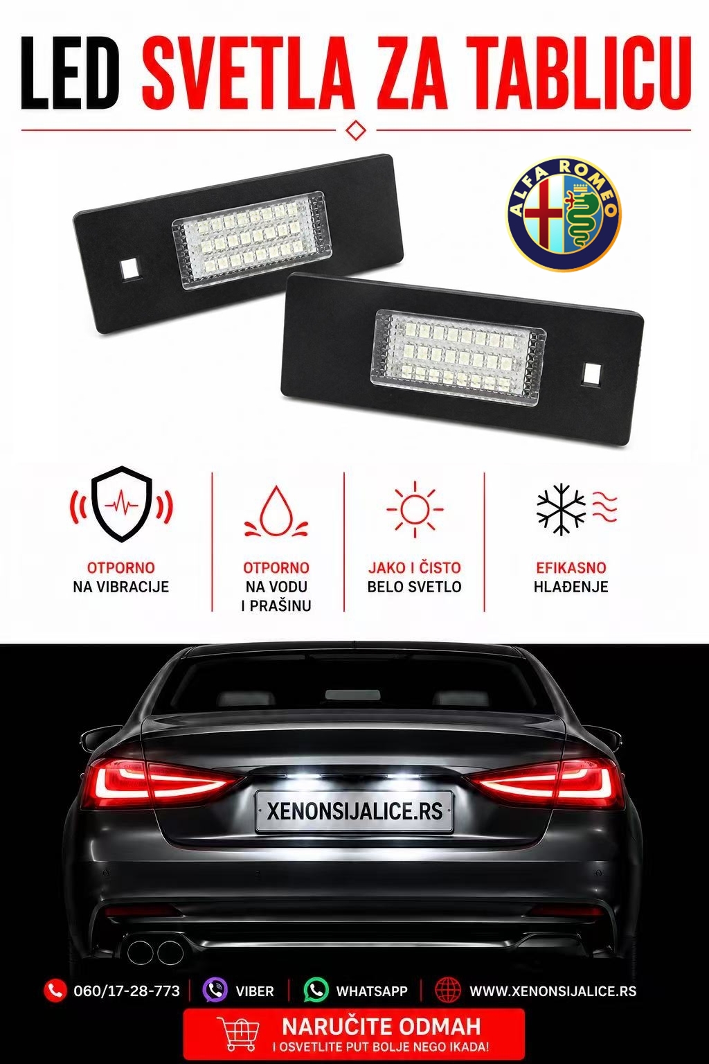 ALFA ROMEO LED SVETLA ZA TABLICU MODEL 1 LAMPA MODUL ZA TABLICU