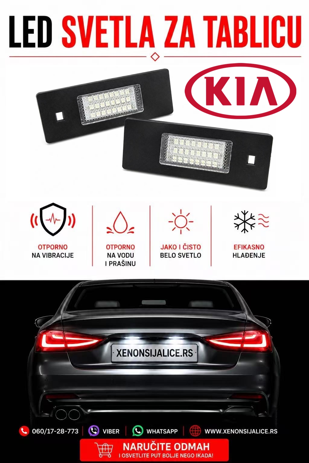KIA LED SVETLA ZA TABLICU MODEL 1 LAMPA MODUL ZA TABLICU