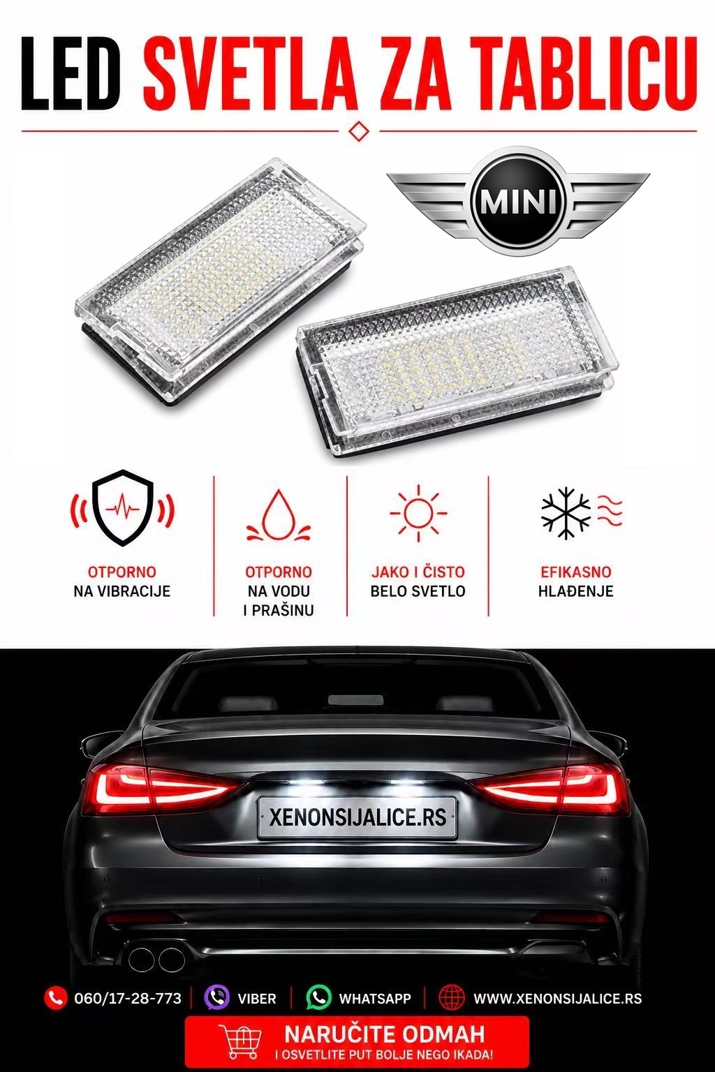MINI MORIS LED SVETLA ZA TABLICU MODEL 1 LAMPA MODUL ZA TABLICU