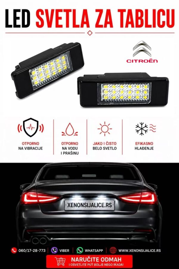 CITROEN LED SVETLA ZA TABLICU MODEL 1 LAMPA MODUL ZA TABLICU