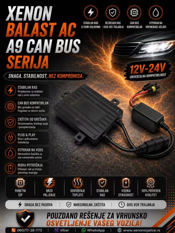 XENON BALAST AC CAN BUS TEHNOLOGIJA SKYLINE UNIVERZALNI 12V-24V