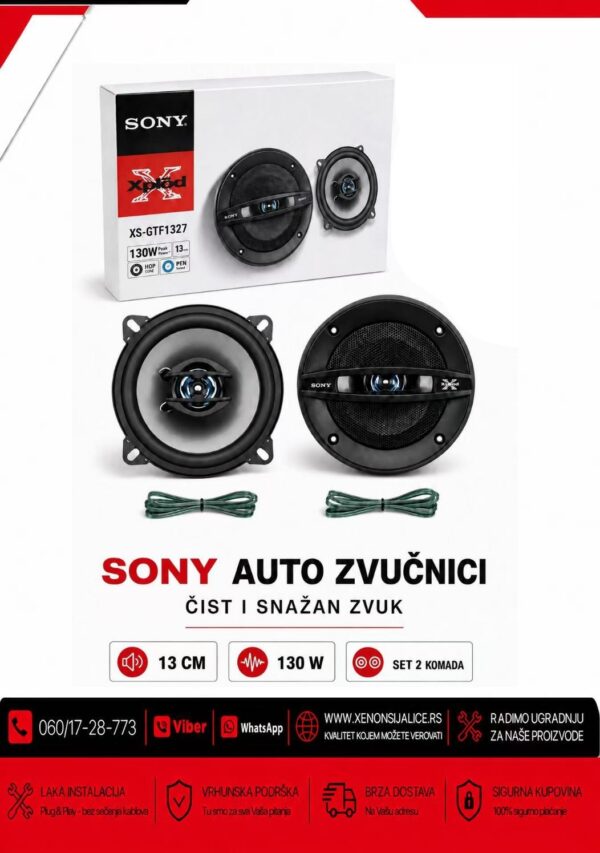 AUTO ZVUCNICI SONY 13CM 130W SET 2 KOMADA