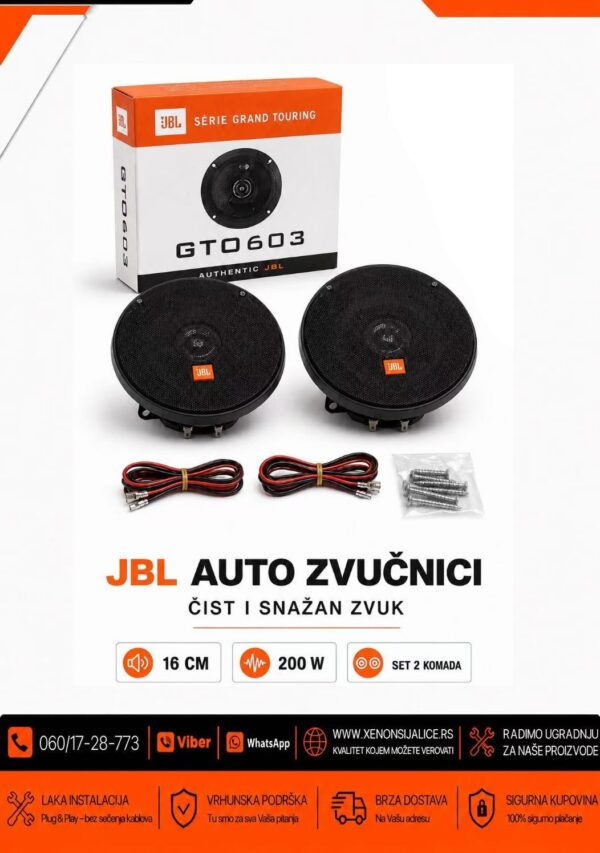 AUTO ZVUCNICI JBL 16CM 200W SET 2 KOMADA