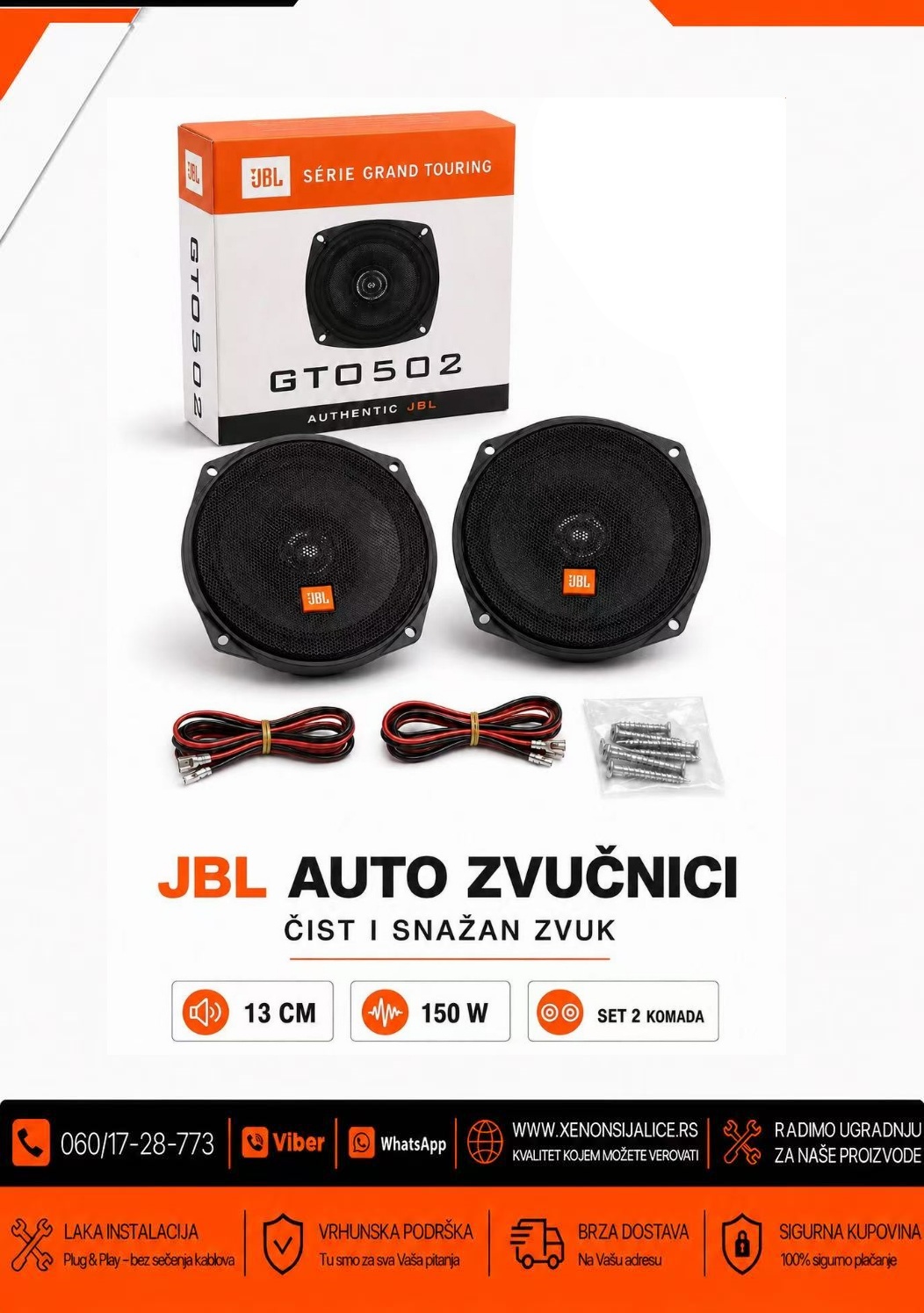AUTO ZVUCNICI JBL 13CM 150W SET 2 KOMADA