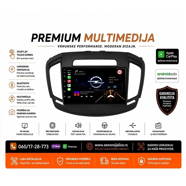 OPEL INSIGNIJA NOVI TIP MULTIMEDIJA ANDROID,CAR PLAY NAVIGACIJA TOUCH SCREEN 10 INCA