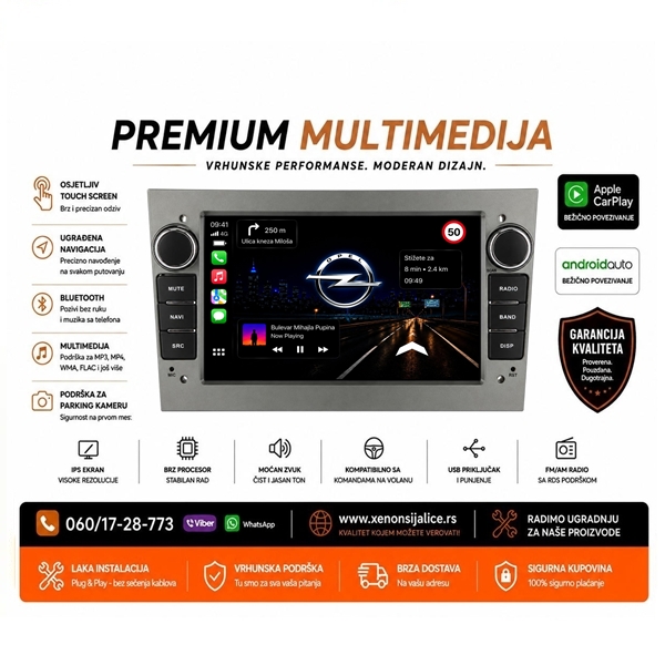 OPEL MULTIMEDIJA ANDROID,CAR PLAY NAVIGACIJA TOUCH SCREEN 7 INCA