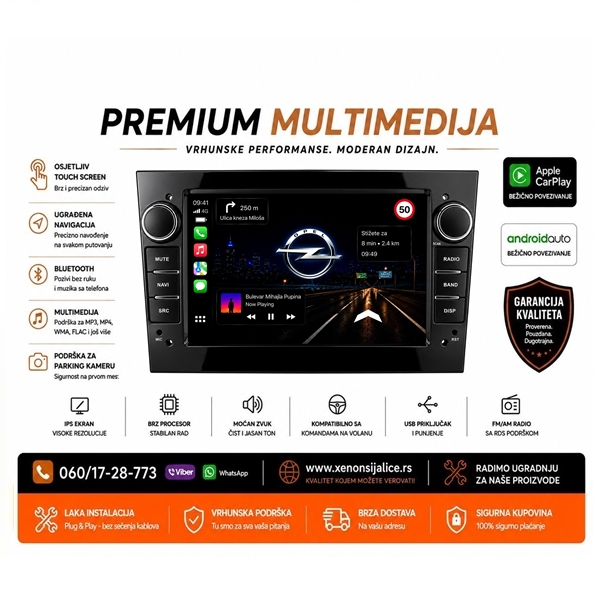 OPEL MULTIMEDIJA ANDROID,CAR PLAY NAVIGACIJA TOUCH SCREEN 7 INCA