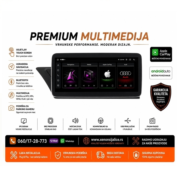 AUDI A4,A5 ANDROID,CAR PLAY MULTIMEDIJA NAVIGACIJA TOUCH SCREEN 10 INCA