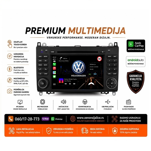 VW CRAFTER MULTIMEDIJA NAVIGACIJA TOUCH SCREEN 7 INCA ANDROID,CAR PLAY
