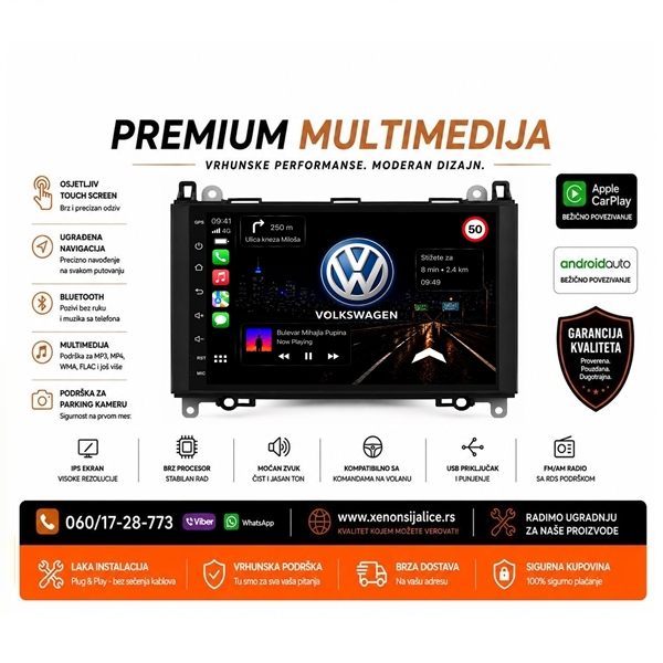 VW CRAFTER MULTIMEDIJA NAVIGACIJA TOUCH SCREEN 10 INCA ANDROID,CAR PLAY