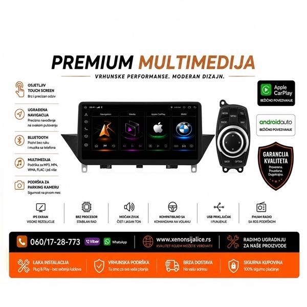 BMW X1 ANDROID,CAR PLAY MULTIMEDIJA NAVIGACIJA TOUCH SCREEN 10 INCA