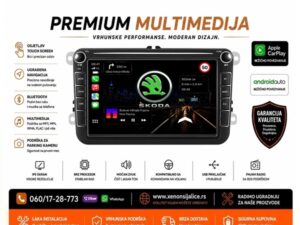 SKODA MULTIMEDIJA ANDROID,CAR PLAY NAVIGACIJA TOUCH SCREEN 8 INCA