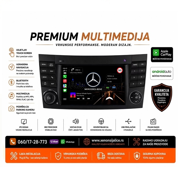 MERCEDES CLS KLASA MULTIMEDIJA ANDROID,CAR PLAY NAVIGACIJA TOUCH SCREEN 7 INCA