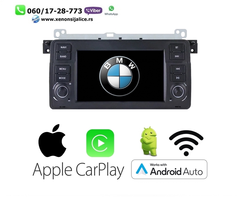 BMW 3 E46 ANDROID,CAR PLAY MULTIMEDIJA NAVIGACIJA TOUCH SCREEN 7 INCA