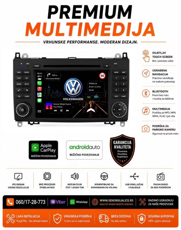 VW CRAFTER MULTIMEDIJA NAVIGACIJA TOUCH SCREEN 7 INCA ANDROID,CAR PLAY