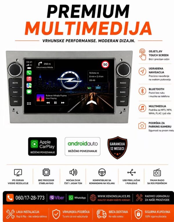 OPEL MULTIMEDIJA ANDROID,CAR PLAY NAVIGACIJA TOUCH SCREEN 7 INCA