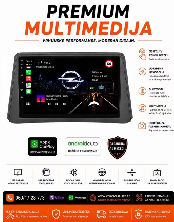 OPEL MOKKA MULTIMEDIJA ANDROID,CAR PLAY NAVIGACIJA TOUCH SCREEN 10 INCA