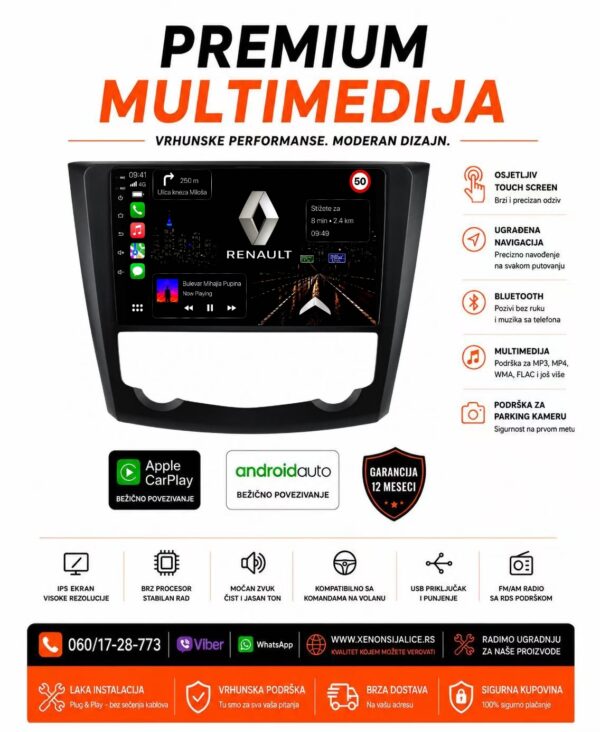 RENAULT KADJAR MULTIMEDIJA ANDROID,CAR PLAY NAVIGACIJA TOUCH SCREEN 10 INCA