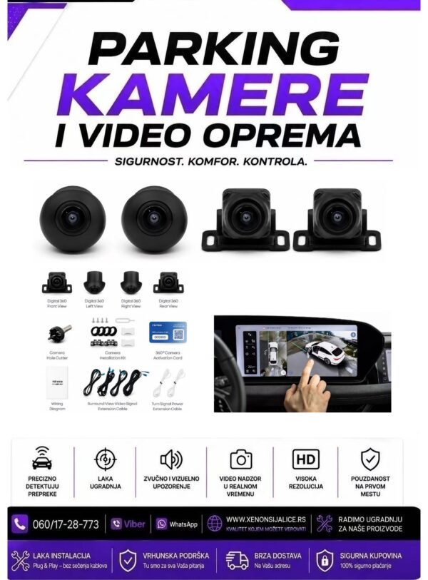 PARKING KAMERE SET 360 STEPENI
