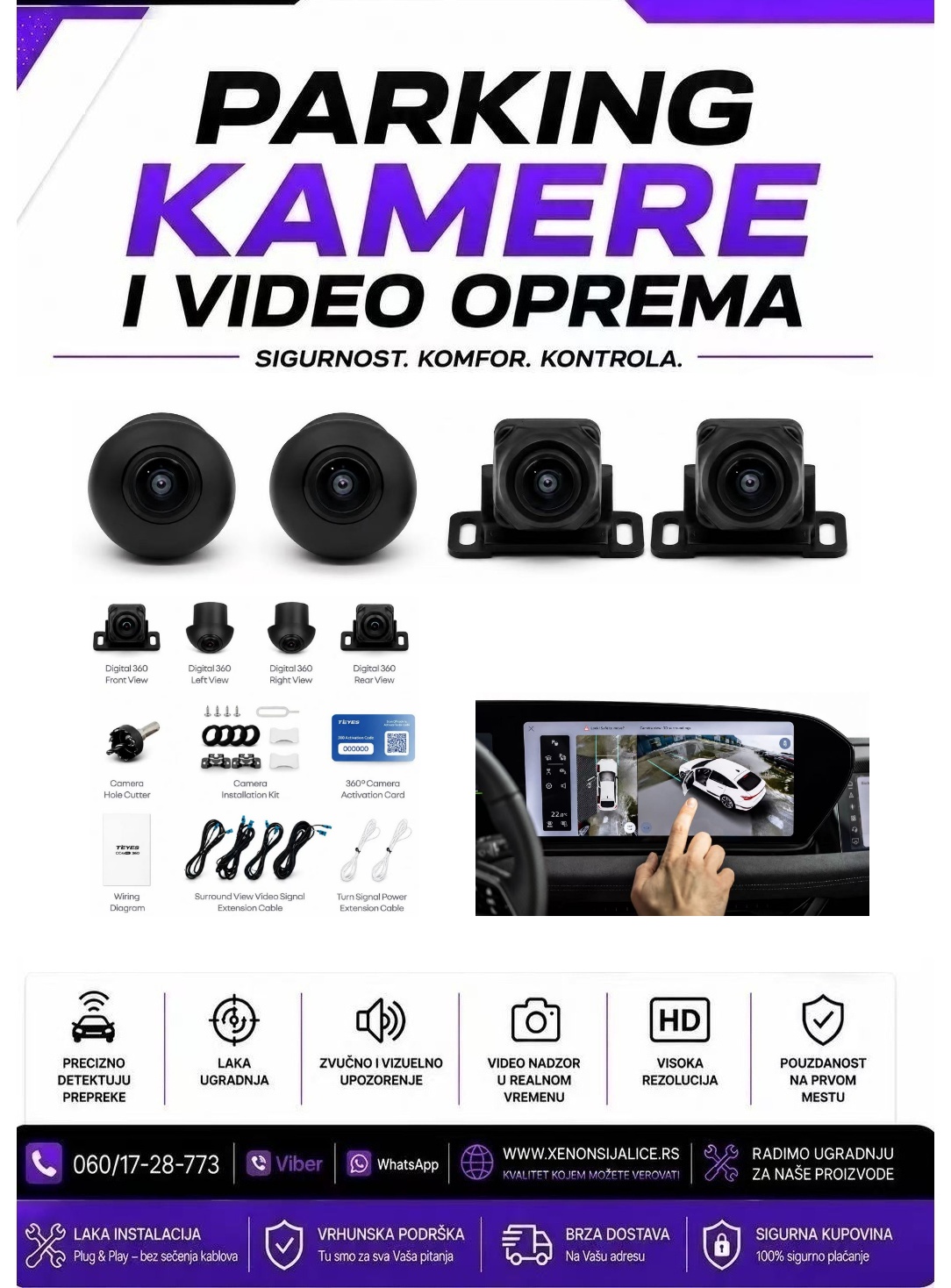 PARKING KAMERE SET 360 STEPENI