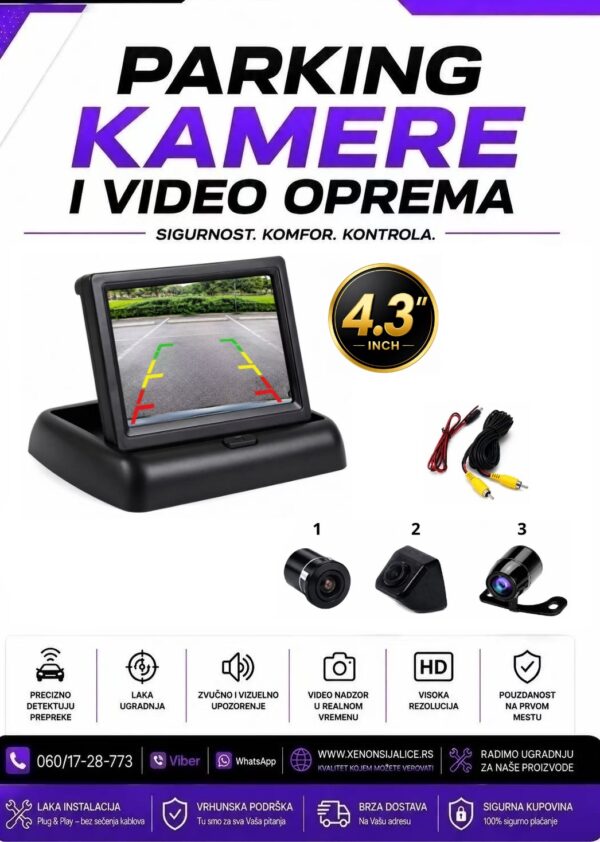 PARKING KAMERA I MONITOR SET 4,3 INCA MODEL 3