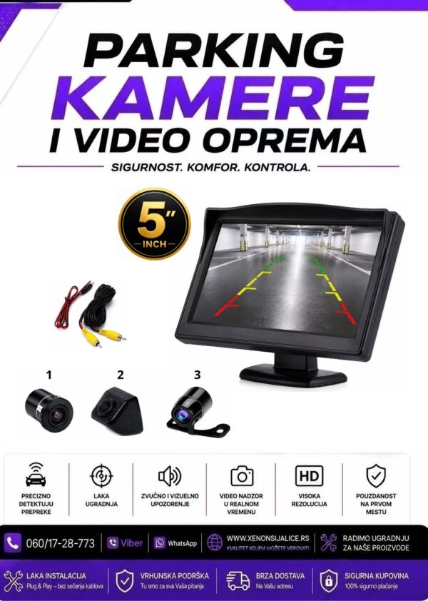 PARKING KAMERA I MONITOR SET 5 INCA MODEL 2