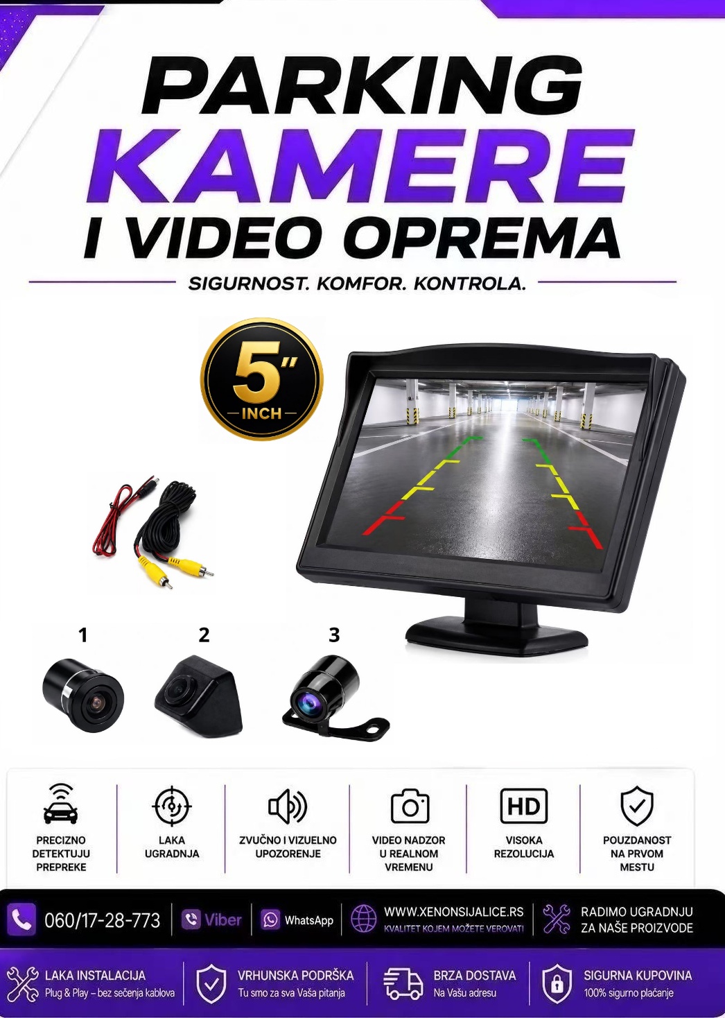 PARKING KAMERA I MONITOR SET 5 INCA MODEL 2