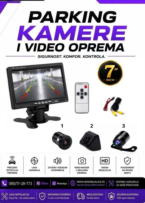 PARKING KAMERA I MONITOR SET 7 INCA MODEL 2