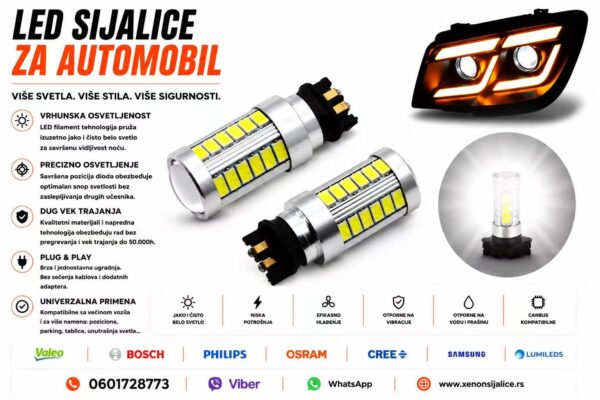 LED SIJALICE PW24W BELA BOJA SET 2 KOMADA CAN BUS