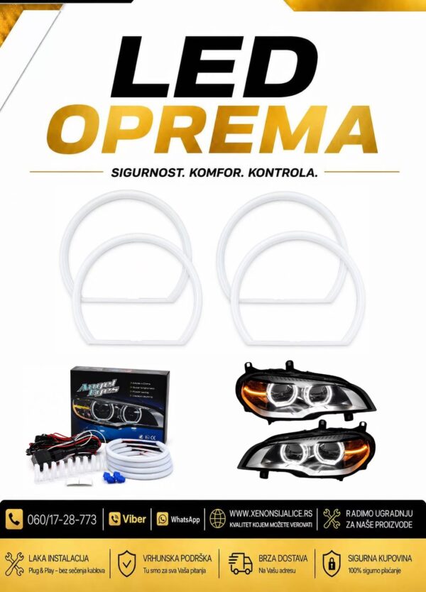 BMW ANGEL EYE LED PRSTENOVI ZA NAKNADNU UGRADNJU MODEL COTON (Na stanju za vise modela Bmw-a)