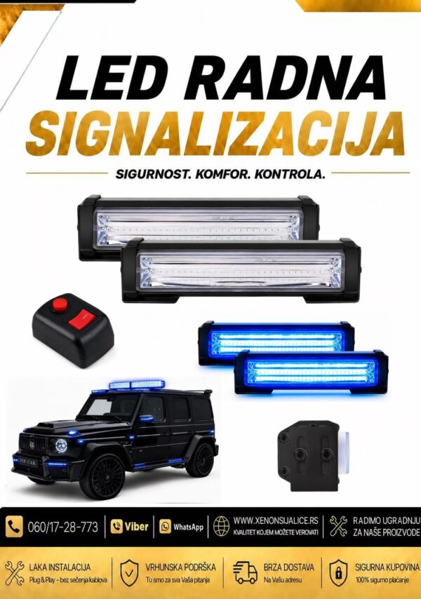 BLINKERI UGRADNI SET 16cm X 4cm PLAVI 12v/24v