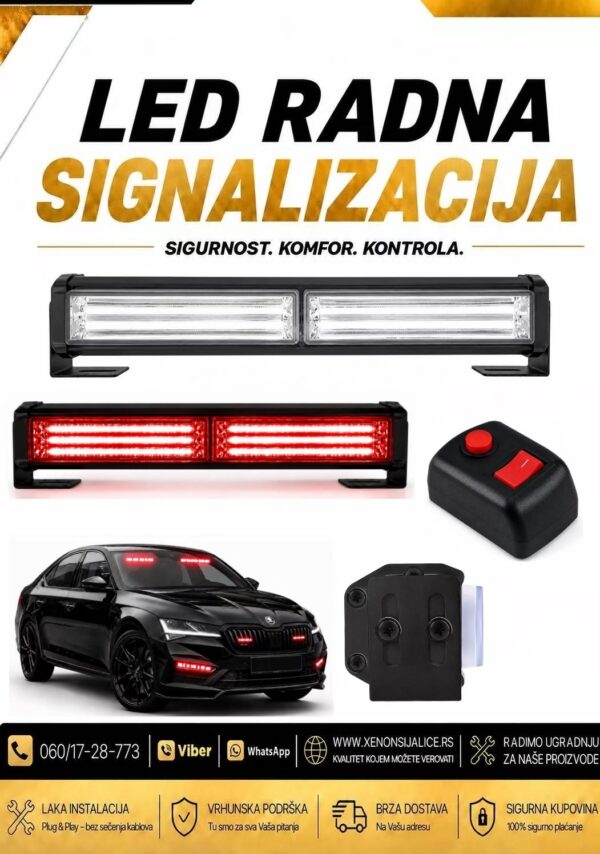 BLINKERI UGRADNI SET 32cm X 4cm CRVENI 12v/24v