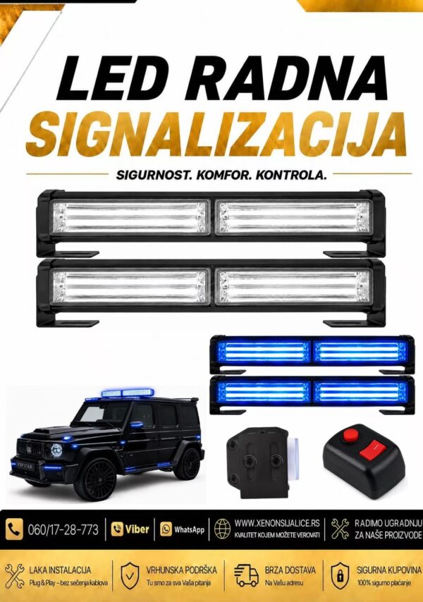 BLINKERI UGRADNI SET 32cm X 4cm PLAVI 12v/24v