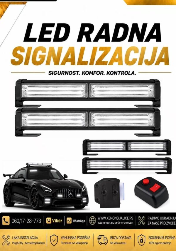 BLINKERI UGRADNI SET 32cm X 4cm BELI 12v/24v