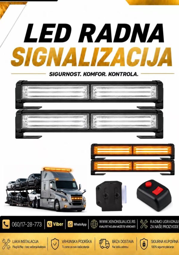 BLINKERI UGRADNI SET 32cm X 4cm ZUTI 12v/24v