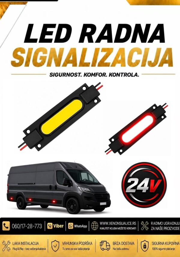 LED GABARIT CRVENI 7cm X 3cm 24V