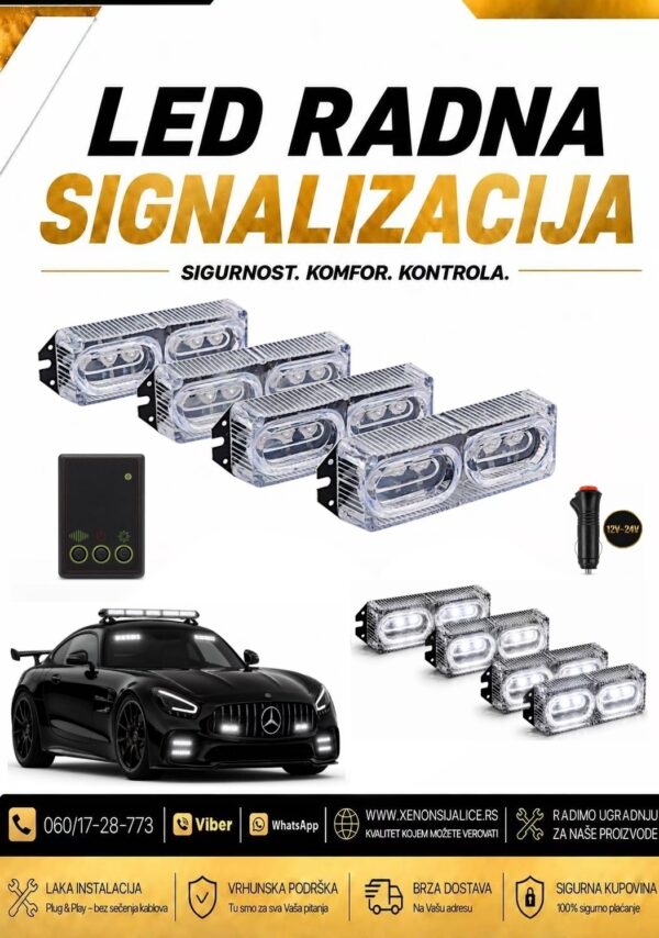 BLINKERI UGRADNI SET 7cm X 3cm BELI 12v/24v