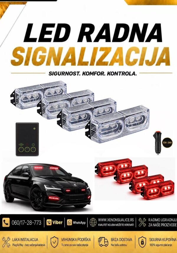 BLINKERI UGRADNI SET 7cm X 3cm CRVENI 12v/24v
