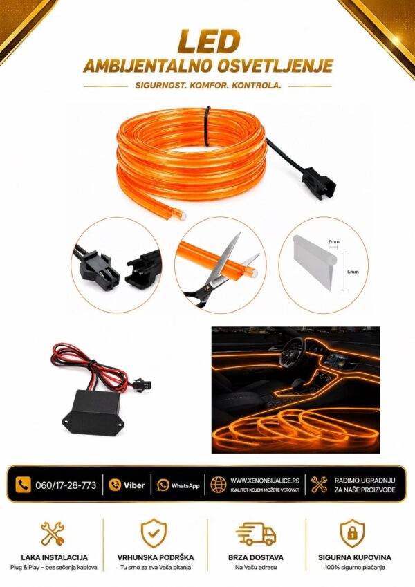 LED AMBIJENTALNA TRAKA 2M NARANDZASTA